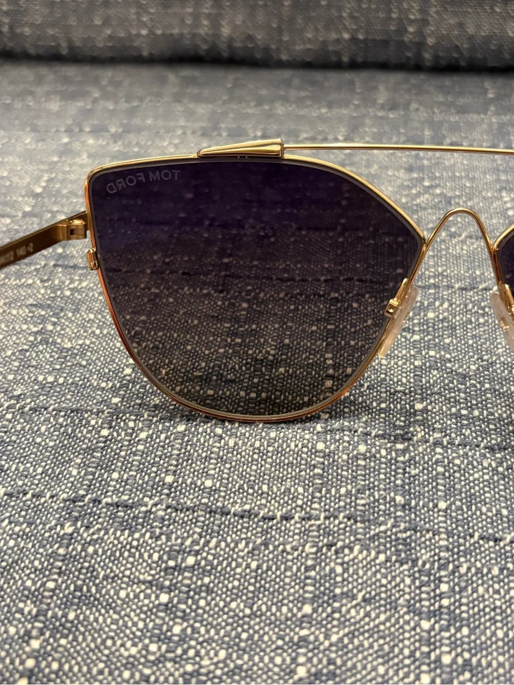 Tom Ford Jacquelyn Gold Frame Cat Eye Sunglasses with Gray Lenses